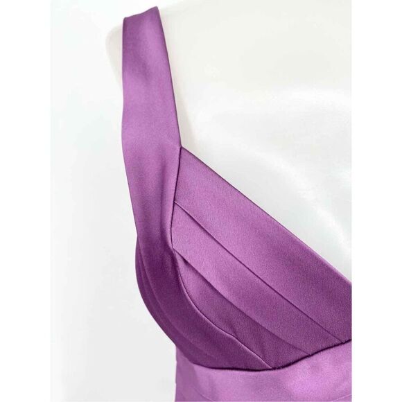 BCBG Max Azria Women’s Size 12 Mitzi Bandage Dress Purple Strappy Silky Zip Up - Picture 5 of 13